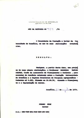 Ato da Reitoria nº 0739/1974