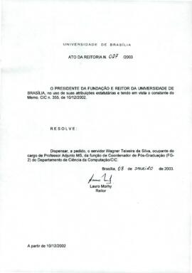 Ato da Reitoria nº 0027/2003