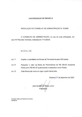 Resolução do Conselho de Administração nº 0014/2009