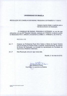 Resolução do Conselho de Ensino, Pesquisa e Extensão nº 0113/2012