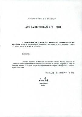 Ato da Reitoria nº 0073/2002