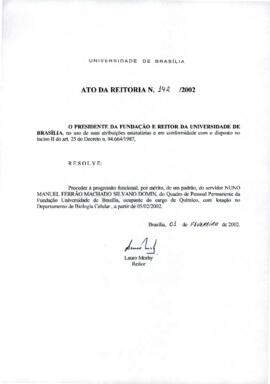 Ato da Reitoria nº 0142/2002