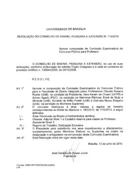 Resolução do Conselho de Ensino, Pesquisa e Extensão nº 0113/2010