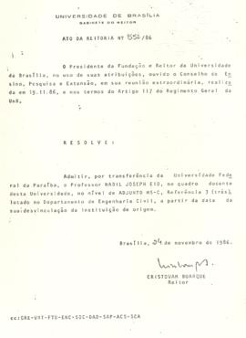 Ato da Reitoria nº 0552/1986