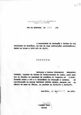 Ato da Reitoria nº 0101/1974