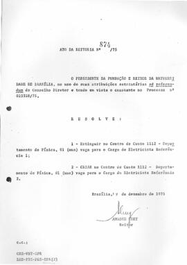 Ato da Reitoria nº 0874/1975