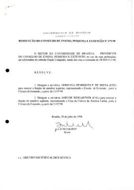 Resolução do Conselho de Ensino, Pesquisa e Extensão nº 0079/1998