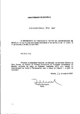 Ato da Reitoria nº 0840/2007