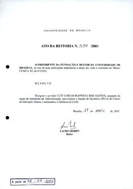 Ato da Reitoria nº 0534/2001