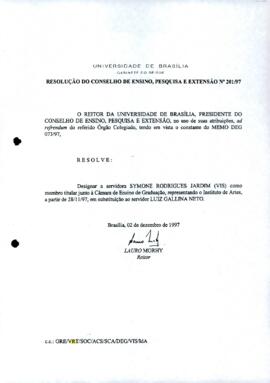 Resolução do Conselho de Ensino, Pesquisa e Extensão nº 0201/1997