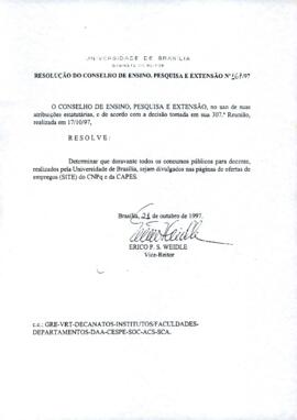 Resolução do Conselho de Ensino, Pesquisa e Extensão nº 0167/1997