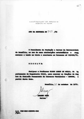 Ato da Reitoria nº 0749/1975