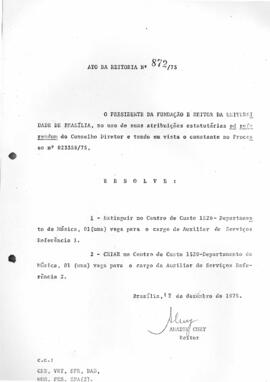 Ato da Reitoria nº 0872/1975