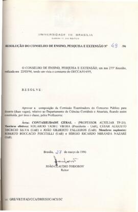 Resolução do Conselho de Ensino, Pesquisa e Extensão nº 0049/1996