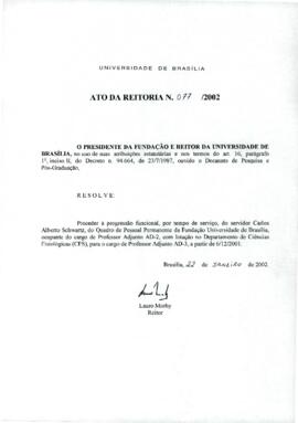 Ato da Reitoria nº 0077/2002