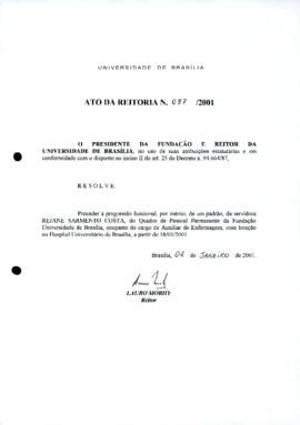 Ato da Reitoria nº 0087/2001