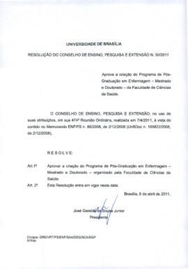 Resolução do Conselho de Ensino, Pesquisa e Extensão nº 0050/2011