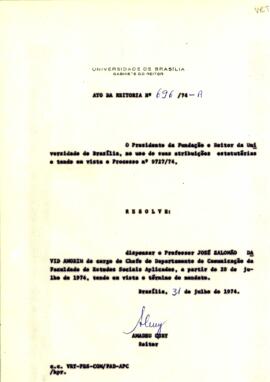 Ato da Reitoria nº 0696A/1974