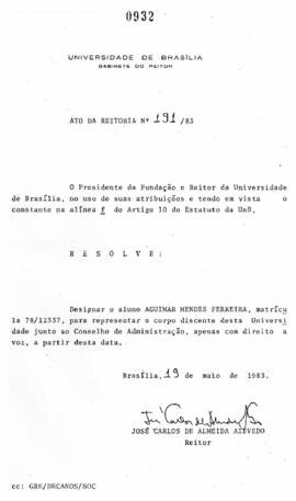 Ato da Reitoria nº 0191/1983