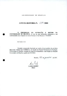 Ato da Reitoria nº 0039/2001