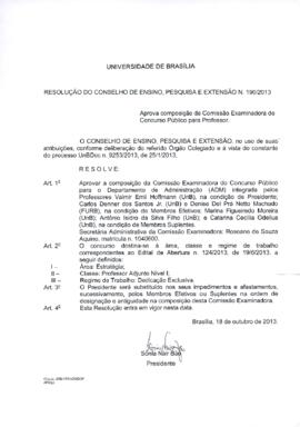 Resolução do Conselho de Ensino, Pesquisa e Extensão nº 0190/2013
