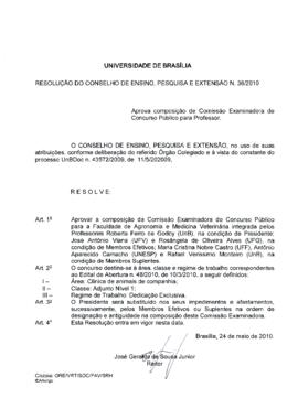 Resolução do Conselho de Ensino, Pesquisa e Extensão nº 0036/2010