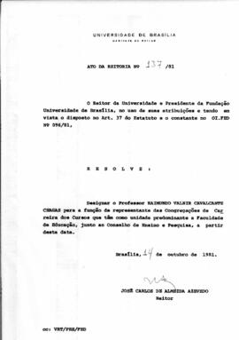 Ato da Reitoria nº 0137/1981