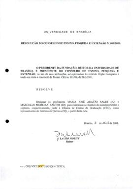 Resolução do Conselho de Ensino, Pesquisa e Extensão nº 0005/2001