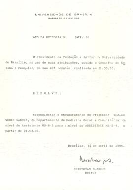 Ato da Reitoria nº 0063/1986