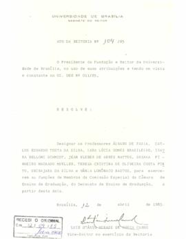 Ato da Reitoria nº 0104/1985