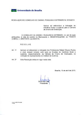 Resolução do Conselho de Ensino, Pesquisa e Extensão nº 0072/2015