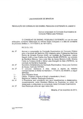 Resolução do Conselho de Ensino, Pesquisa e Extensão Nº 0244/2013