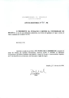 Ato da Reitoria nº 0866/1998