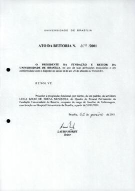 Ato da Reitoria nº 0109/2001