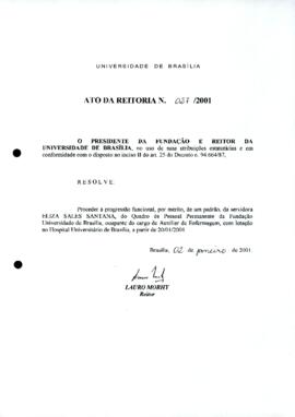 Ato da Reitoria nº 0027/2001