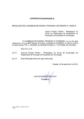 Resolução do Conselho de Ensino, Pesquisa e Extensão nº 0196/2012