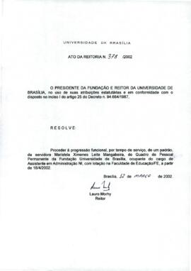 Ato da Reitoria nº 0378/2002