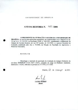 Ato da Reitoria nº 0453/2001