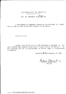 Ato da Reitoria nº 0778/1989