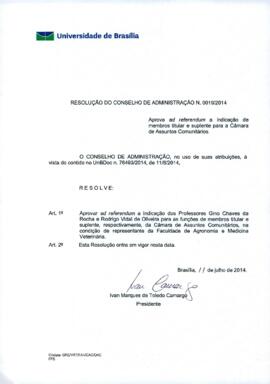 Resolução do Conselho de Administração nº 0019/2014
