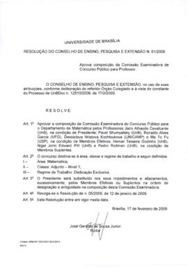 Resolução do Conselho de Ensino, Pesquisa e Extensão nº 0061/2009
