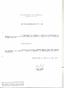 Ato da Reitoria nº 0109/1998