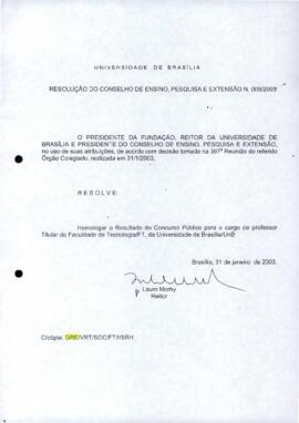 Resolução do Conselho de Ensino, Pesquisa e Extensão nº 0009/2003