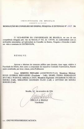 Resolução do Conselho de Ensino, Pesquisa e Extensão nº 0188/1996