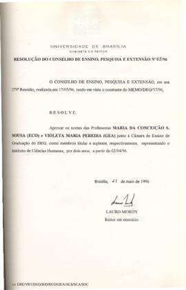 Resolução do Conselho de Ensino, Pesquisa e Extensão nº 0083/1996