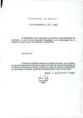 Ato da Reitoria nº 0201/2003