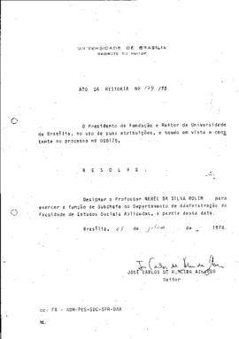 Ato da Reitoria nº 0174/1978