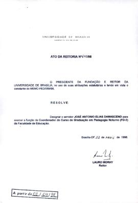 Ato da Reitoria nº 0645/1998