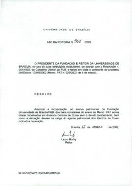 Ato da Reitoria nº 0365/2002