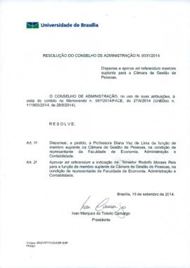 Resolução do Conselho de Administração nº 0031/2014